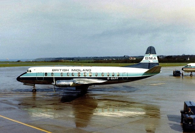 Photo of British Midland Airways (BMA) Viscount G-BAPF c/n 338 May 1973