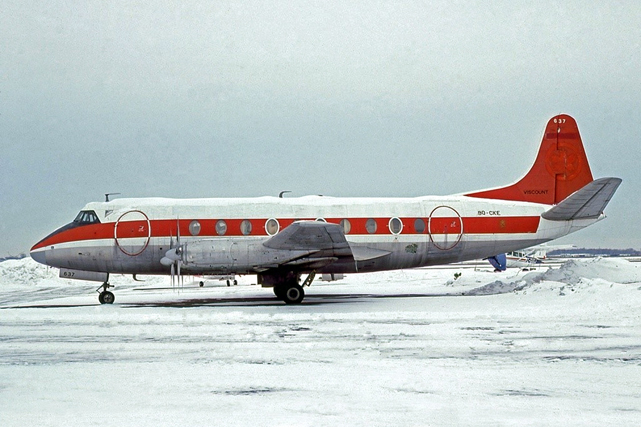 Photo of Zaire Aero Service Viscount 9Q-CKE c/n 279 January 1979