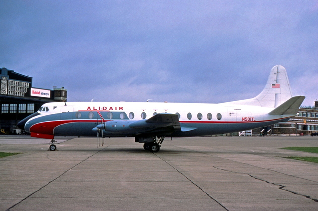 Photo of Alidair Viscount N501TL c/n 353 December 1975