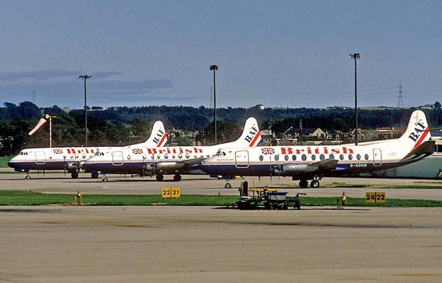 Photo of British Air Ferries (BAF) Viscount G-AOYG c/n 263 September 1988
