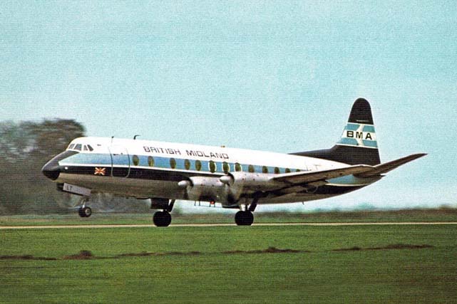 Photo of British Midland Airways (BMA) Viscount G-AZLT c/n 349 June 1972