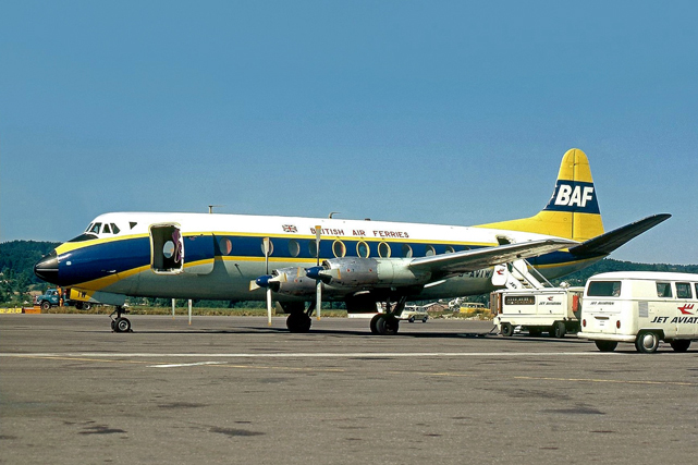 Photo of British Air Ferries (BAF) Viscount G-AVIW c/n 358 October 1973