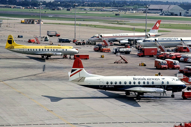 Photo of British Airways (BA) Viscount G-AOYL c/n 261 September 1974