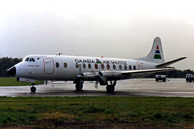 Photo of Gambia Air Shuttle Viscount G-AZNA c/n 350 November 1988