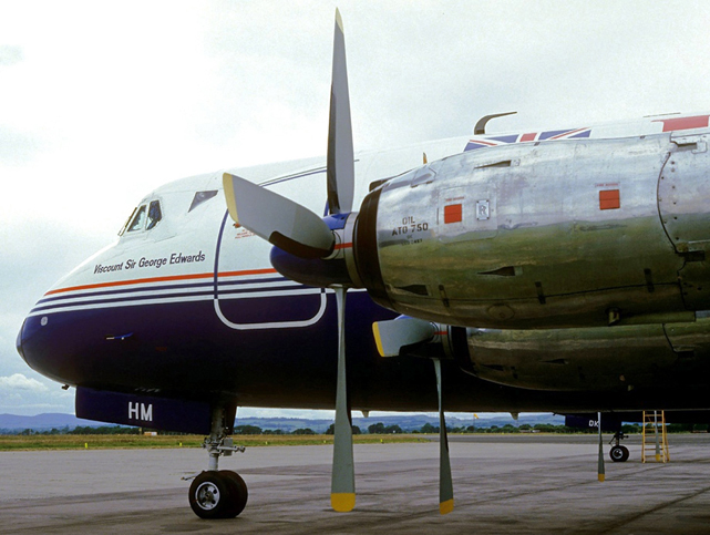 Photo of British Air Ferries (BAF) Viscount G-AOHM c/n 162 July 1986