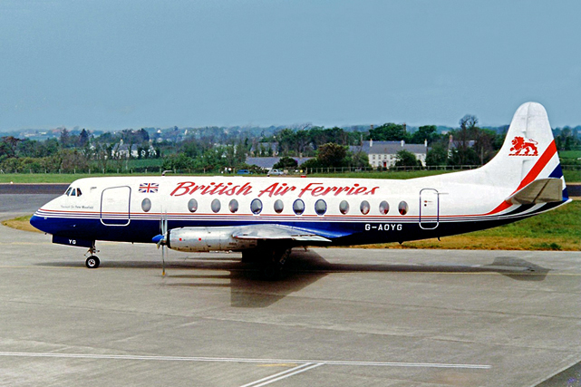 Photo of British Air Ferries (BAF) Viscount G-AOYG c/n 256 May 1990
