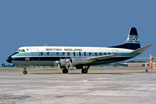 Photo of British Midland Airways (BMA) Viscount G-AZLS c/n 348 June 1981