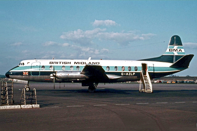 Photo of British Midland Airways (BMA) Viscount G-AZLP c/n 346 April 1972