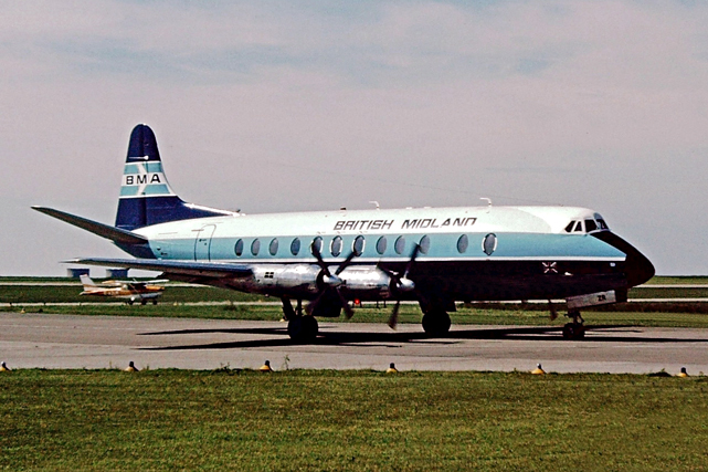 Photo of British Midland Airways (BMA) Viscount G-BCZR c/n 446 June 1976