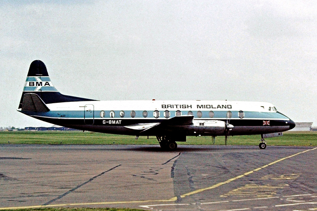Photo of British Midland Airways (BMA) Viscount G-BMAT c/n 349 May 1982