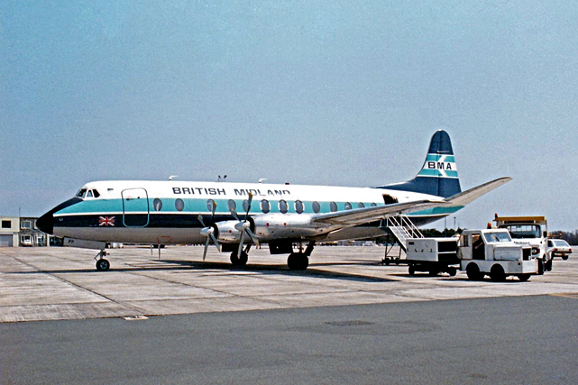 Photo of British Midland Airways (BMA) Viscount G-BAPF c/n 338 July 1985
