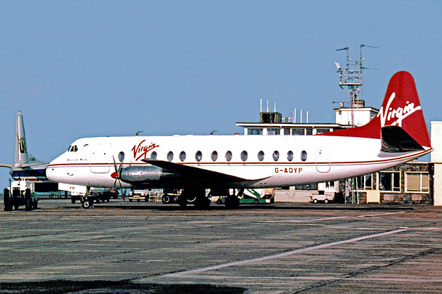 Photo of British Air Ferries (BAF) Viscount G-AOYP c/n 265 June 1988