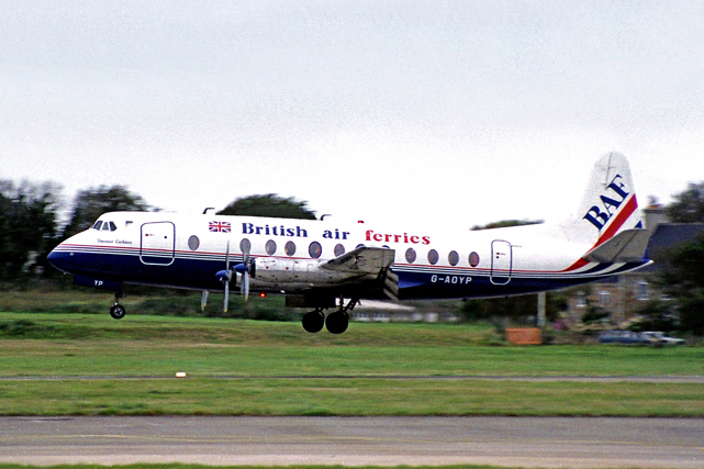 Photo of British Air Ferries (BAF) Viscount G-AOYP c/n 265 May 1985