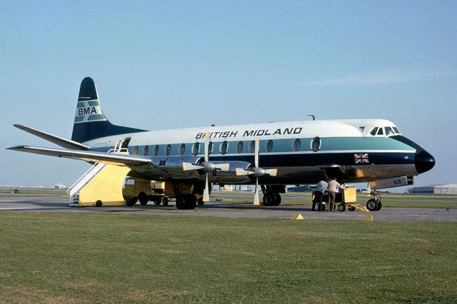 Photo of British Midland Airways (BMA) Viscount G-AZNB c/n 351 June 1973