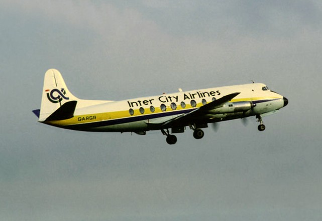Photo of Inter City Airlines Viscount G-ARGR c/n 14 March 1982