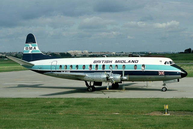 Photo of British Midland Airways (BMA) Viscount G-BAPF c/n 338 August 1986