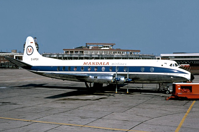 Photo of Mandala Airlines Viscount G-APOX c/n 418 June 1970