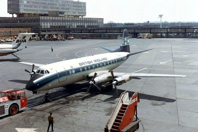 Photo of British Midland Airways (BMA) Viscount G-ASED c/n 419 May 1970
