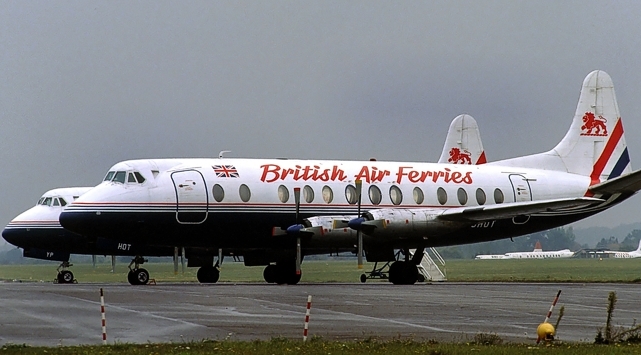 Photo of British Air Ferries (BAF) Viscount G-OHOT c/n 349 July 1990