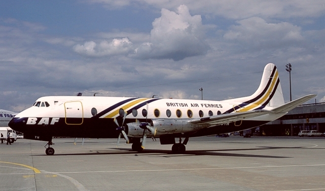 Photo of British Air Ferries (BAF) Viscount G-AOYN c/n 263 August 1982