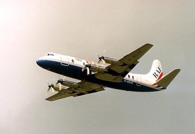 Photo of British Air Ferries (BAF) Viscount G-AOYR c/n 266 September 1988