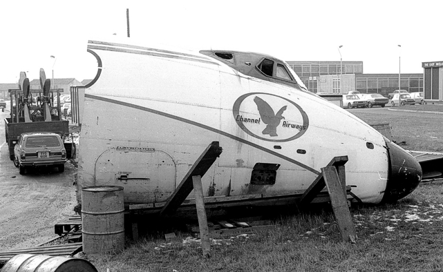 Photo of the forward baggage hold door on G-ATUE in 1976