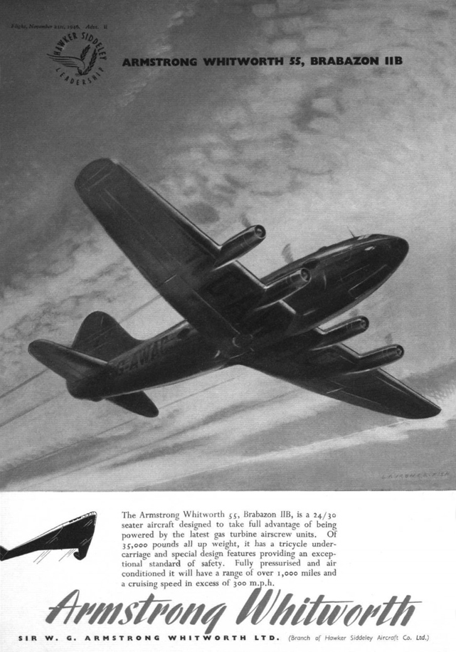 Armstrong Whitworth 55 - Brabazon IIB advert 21 November 1946