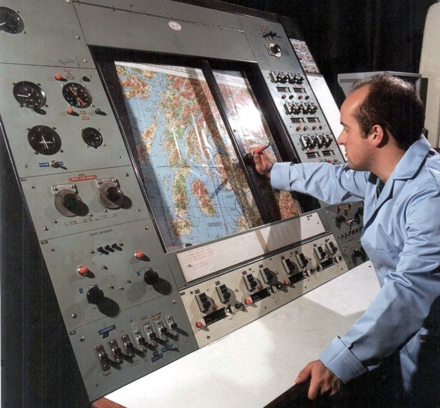 The cockpit of the BAF Viscount simulator
