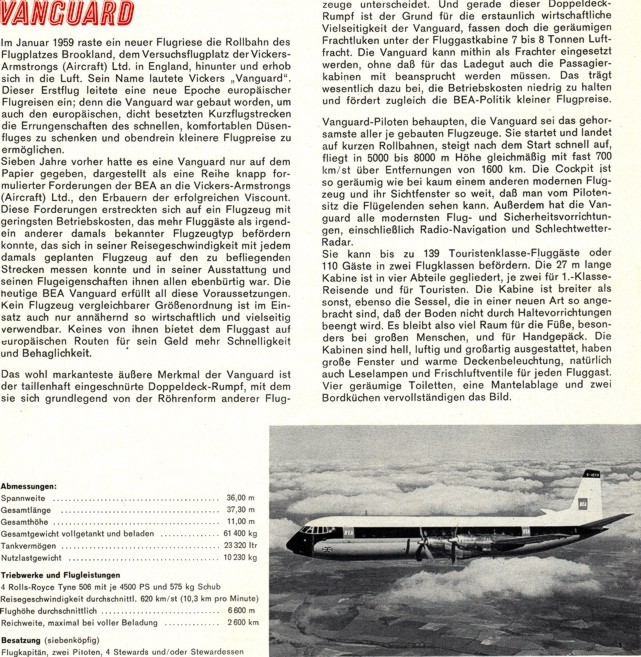 BEA - British European Airways Aircraft 1963