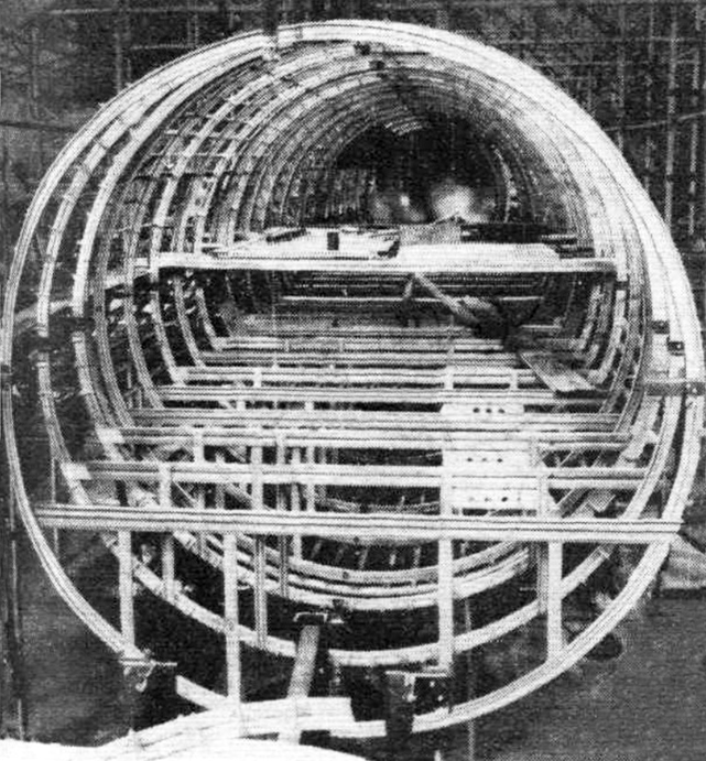 Looking aft through the Viscount fuselage. Space beneath the floor will be taken up with pressurization and de-icing equipment.
