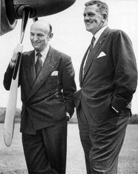 George Edwards (left) with J H 'Slim' Carmichael, president of Capital Airlines.