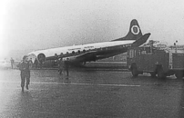 Damaged beyond economic repair after veering off the runway at Kirkwall, Orkney Isles, Scotland.