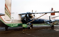 Photo of G-APIM shortly after Fairflight operated Shorts SD3-30 G-BHWT taxied into it.