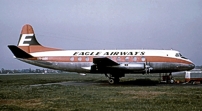 Painted in the Eagle Airways (Bermuda) Ltd 'red and black tail' livery.
