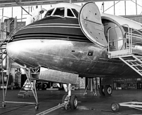 TCA - Trans-Canada Air Lines Viscount CF-TGT in the Winnipeg maintenance hangar.