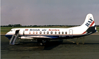 Repainted in the new British Air Ferries (BAF) livery and re-named as 'Viscount Jersey'.