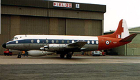 Rolled out in a new livery with a red rear fuselage and tail section and white rudder.
