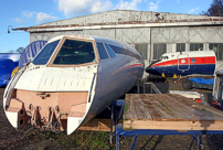 Nose section noted in a new area at the museum when the sections of Concorde G-BBDG arrived at the Brooklands Museum.