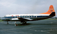 Painted in the Trans-Australia Airlines (TAA) 'Orange Tail' livery.
