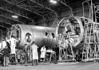 Fuselage assembly at Hurn, Bournemouth, Hampshire, England