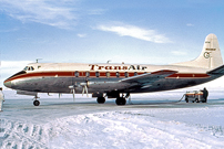 Painted in the Transair (Canada) Ltd. 'Red Stripe' livery.