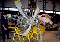 AAIB hangar at Farnborough, Hampshire, England.