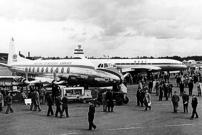 Exhibited at the SBAC air show at Farnborough, Hampshire, England in BEA livery.