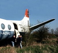 Volunteers from the Brooklands Museum removed the port rear cabin door which were needed to help restore G-APIM (C/N 412).