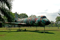 Repainted in a multi-colour camouflage livery.