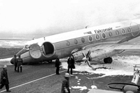 Collided with a snow embankment.