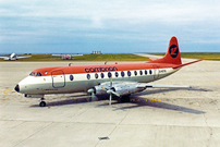 Painted at Rhoose Airport, Cardiff, South Glamorgan, Wales in the Cambrian Airways 'Orange' livery.