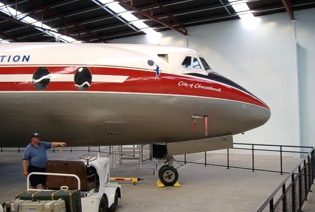 Photo of Ferrymead Viscount ZK-BRF just after being painted