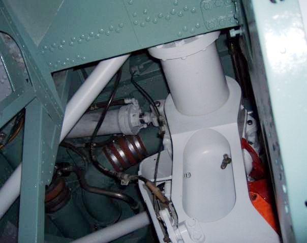 Photo of the undercarriage cross-head showing some of the re-fitted plumbing