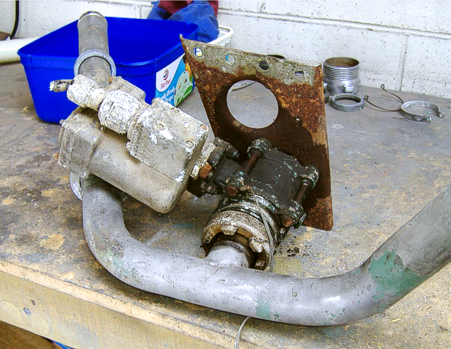 The starboard fuel inter-tank valve before restoration